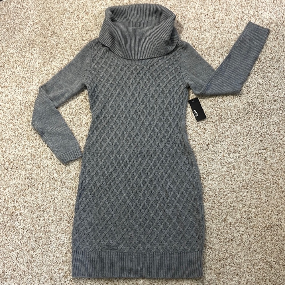 A.N.A Gray Cowl Neck Sweater Dress Size S